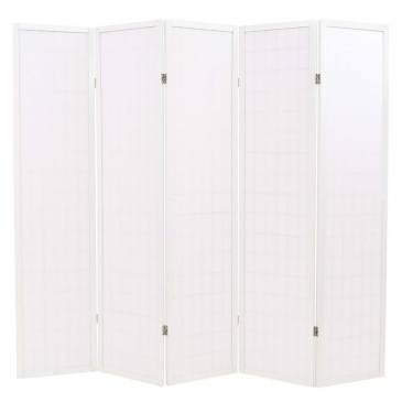 Składany parawan 5-panelowy w stylu japońskim, 200x170, biały
