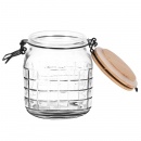 Słoik pojemnik kuchenny szklany z pokrywką bambusową patentowy z klipsem szczelny z uszczelką 1,1 l
