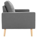 Sofa 2-osobowa, jasnoszara, tapicerowana tkaniną - zdjęcie 4