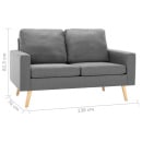 Sofa 2-osobowa, jasnoszara, tapicerowana tkaniną - zdjęcie 7