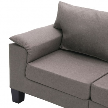 Sofa 2-osobowa, taupe, tapicerowana tkaniną