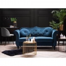 Sofa 2-osobowa welurowa ciemnoniebieska SKIEN