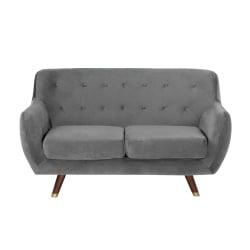 Sofa 2-osobowa welurowa szara BODO Sofa 2-osobowa welurowa szara BODO