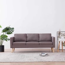 Sofa 3-osobowa tapicerowana tkaniną taupe