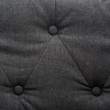 Sofa 3-osobowa w stylu Chesterfield, materiałowa, ciemnoszara
