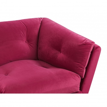Sofa 3-osobowa welurowa burgundowa LENVIK