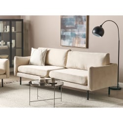 Sofa 3-osobowa welurowa jasnobeżowa vinterbro Sofa 3-osobowa welurowa jasnobeżowa vinterbro