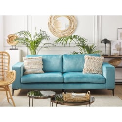 Sofa 3-osobowa welurowa niebieska VADSTENA Sofa 3-osobowa welurowa niebieska VADSTENA