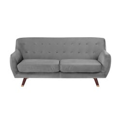 Sofa 3-osobowa welurowa szara BODO Sofa 3-osobowa welurowa szara BODO