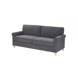 Sofa 3-osobowa welurowa szara RONNEBY Sofa 3-osobowa welurowa szara RONNEBY