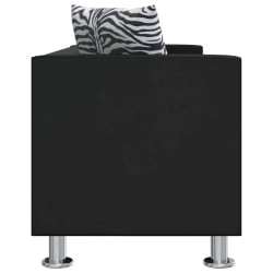 Sofa 3-osobowa ze skóry syntetycznej, czarna