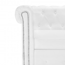 Sofa Chesterfield w kształcie litery L, sztuczna skóra, biała
