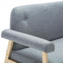 Sofa dla 3 osób, tapicerowana tkaniną, jasnoszara