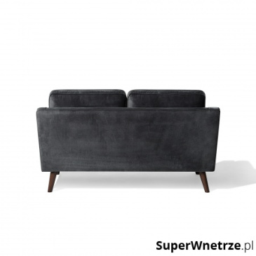 Sofa dwuosobowa tapicerowana ciemnoszara Cecilia