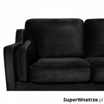 Sofa dwuosobowa welwet czarna Cecilia