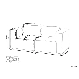 Sofa modułowa dla 2 osób AXEBO Brązowy Boucle