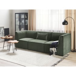 Sofa modułowa dla 3 osób LEMVIG Sztruks Ciemnozielony