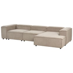 Sofa narożna lewostronna ardal beżowoszary dla 4 osób lewostronny