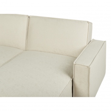 Sofa narożna lewostronna z funkcją spania beżowa ROMEDAL