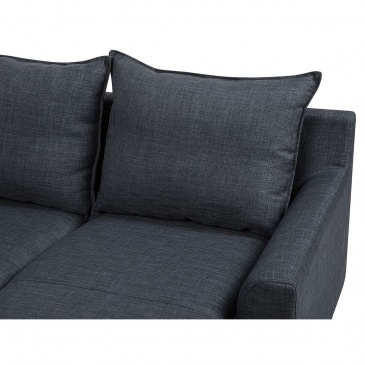 Sofa narożna tapicerowana ciemnoszara ELVENES