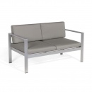 Sofa ogrodowa aluminium 2-osobowa ciemnoszare poduchy Garrett