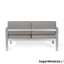 Sofa ogrodowa aluminium 2-osobowa ciemnoszare poduchy Garrett