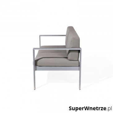 Sofa ogrodowa aluminium 2-osobowa ciemnoszare poduchy Garrett