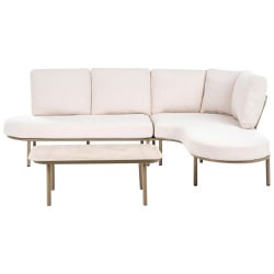 Sofa ogrodowa ze stolikiem dla 4 osób POLLINA Metal Brązowy