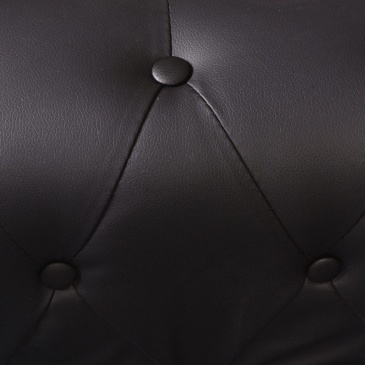 Sofa rogowa Chesterfield sześcioosobowa czarna, sztuczna skóra