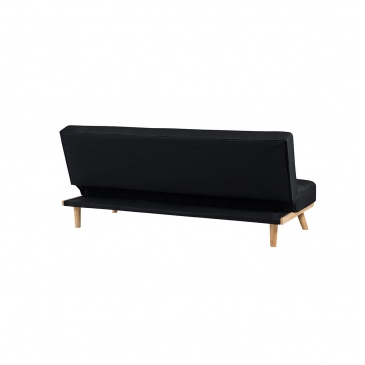 Sofa rozkładana tapicerowana czarna FROYA