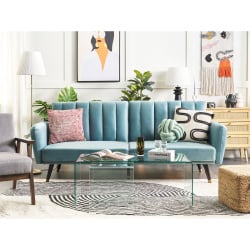 Sofa rozkładana vimmerby błękitny welur Sofa rozkładana vimmerby błękitny welur