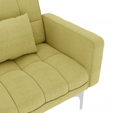 Sofa rozkładana, zielona, tapicerowana tkaniną