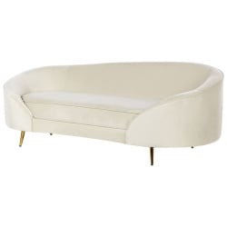Sofa savar welur jasnobeżowy dla 3 osób