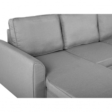 Sofa tapicerowana jasnoszara prawostronna NESNA
