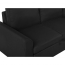 Sofa tapicerowana narożna czarna prawostronna NESNA