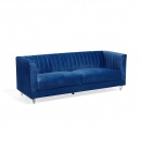 Sofa tapicerowana trzyosobowa ciemnoniebieska Visone