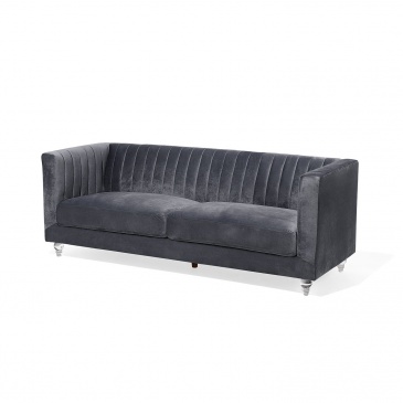 Sofa tapicerowana trzyosobowa ciemnoszara Visone