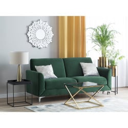 Sofa trzyosobowa welur zielona FENES Sofa trzyosobowa welur zielona FENES