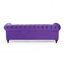 Sofa trzyosobowa welwet fioletowa Vento