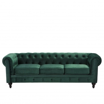 Sofa trzyosobowa welwet zielona Vento