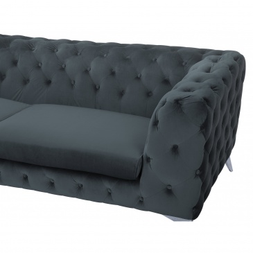 Sofa welurowa szara SOTRA