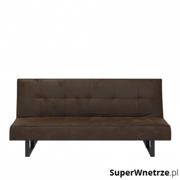 Sofa z funkcją spania imitacja skóry brązowa 189 cm Lilla BLmeble