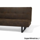 Sofa z funkcją spania imitacja skóry brązowa 189 cm Lilla BLmeble