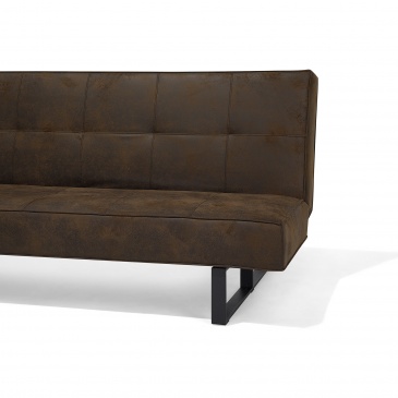 Sofa z funkcją spania imitacja skóry brązowa 189 cm Lilla BLmeble