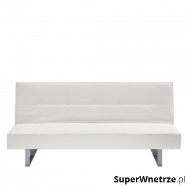 Sofa z funkcją spania skóra ekologiczna biała 189 cm Lilla mała BLmeble