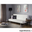 Sofa z funkcją spania skóra ekologiczna biała 189 cm Lilla mała BLmeble