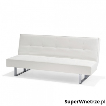 Sofa z funkcją spania skóra ekologiczna biała 189 cm Lilla mała BLmeble