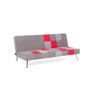 Sofa z funkcją spania tapicerowana szara/patchwork Agapito