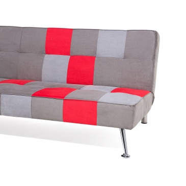 Sofa z funkcją spania tapicerowana szara/patchwork Agapito