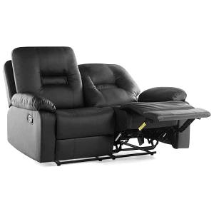 Sofa z manualną funkcją relaksu 2-osobowa ekoskóra czarna bergen Sofa z manualną funkcją relaksu 2-osobowa ekoskóra czarna bergen